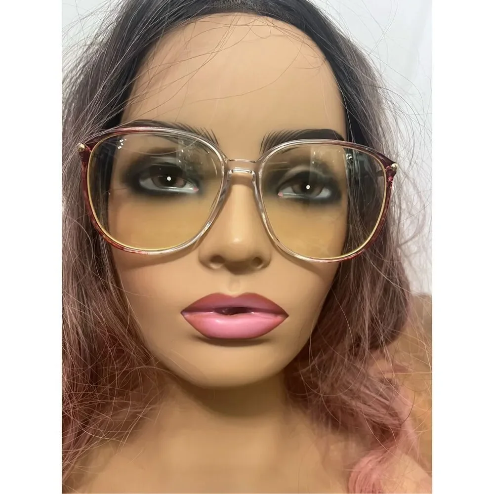 Vintage Silhouette M1705 Burgundy Translucent Oval Sunglasses 56mm